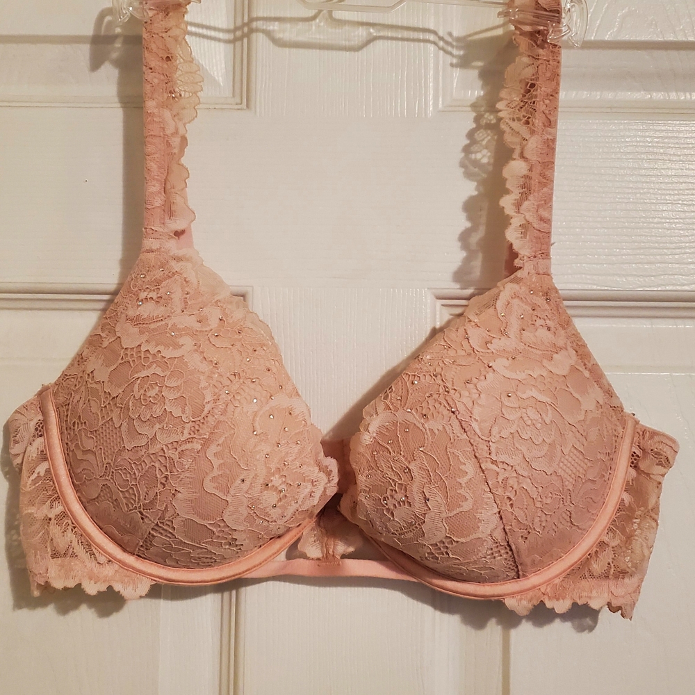 La SENZA Beyond Sexy Pink Lace Underwire Ultimate Plunge Bra 36C